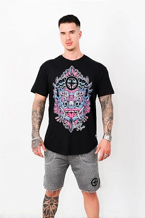 CAMISETA NEW DOG LION - PRETA