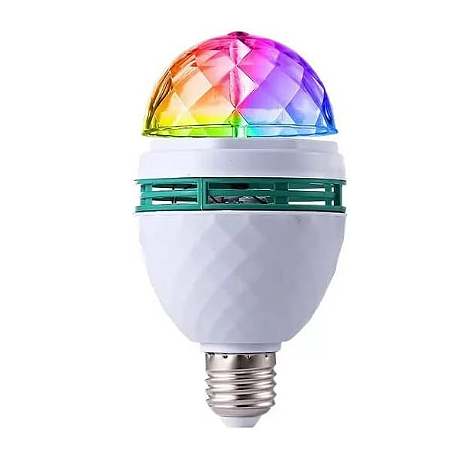 LAMPADA LED GLOBO COLORIDO GIRATORIO AUTOMATICA