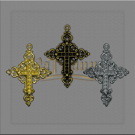 Cruz Trabalhada Para Terços De Noiva 5,8 X 4cm (pacote Com 2)