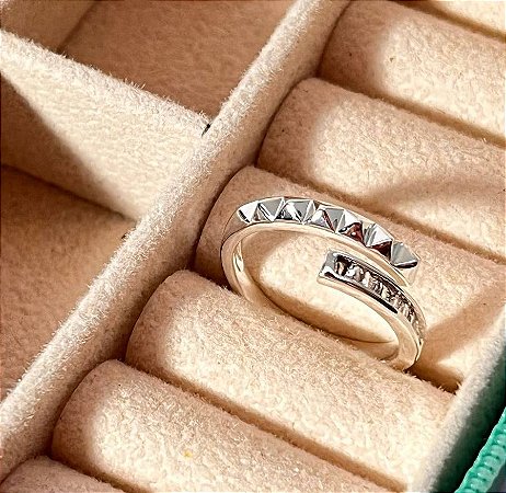 Anel regulável minimalista cristal