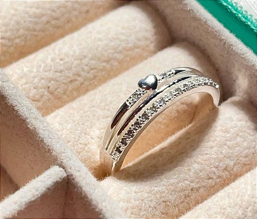 Anel triplo mini coração