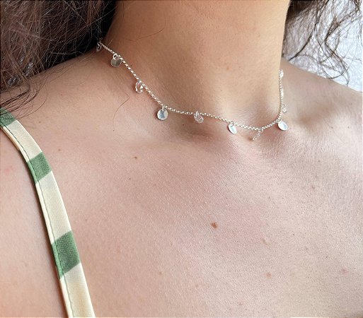 Choker de medalhinhas com zircônia