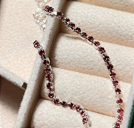 Pulseira strass rosa pink