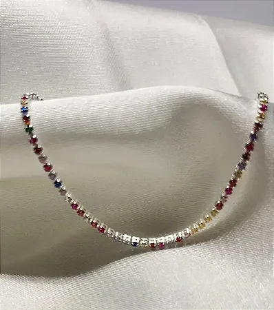 Pulseira riviera zircônia multicolor