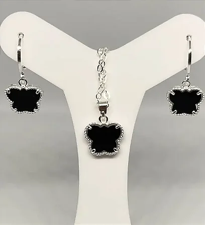 Conjunto argolinha borboleta black