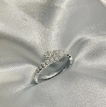 Anel onda regulável snake cravejado