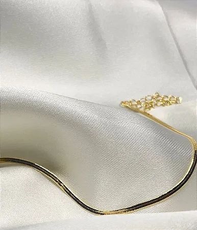 Pulseira fita 2mm banhada a ouro