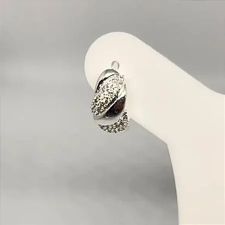 Argolinha croissant cravejada