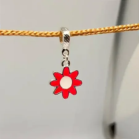 Berloque florzinha rosa pink