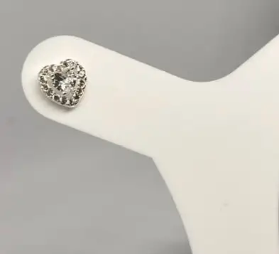 Brinco coração minimalista cristal