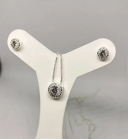 Conjunto pedra redonda cristal