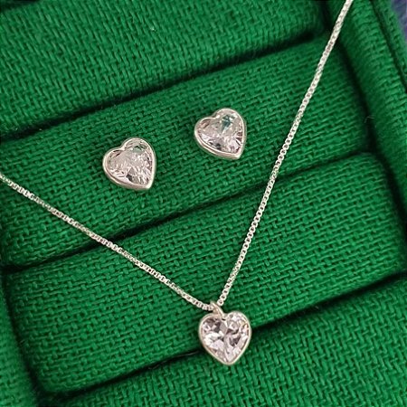 Conjunto Coração Branco