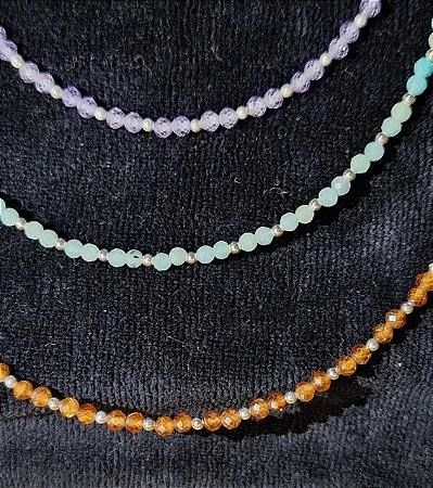 Choker Pedras Naturais E Bolinhas