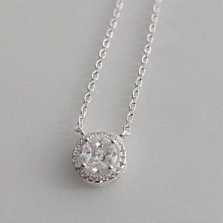 Colar Zircônia Borda Crav 9mm