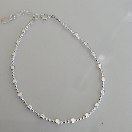 Pulseira Bolinhas E Quadrados 3mm