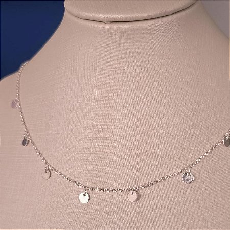 Choker Medalhas Slim 40cm + 5cm