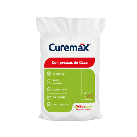 COMPRESSA DE GAZE 11 FIOS - 500 UNIDADES