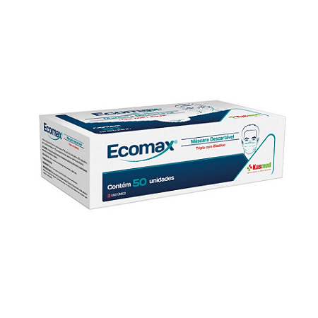 MÁSCARA DESCARTÁVEL TRIPLA AZUL COM ELÁSTICO - 50 UNIDADES