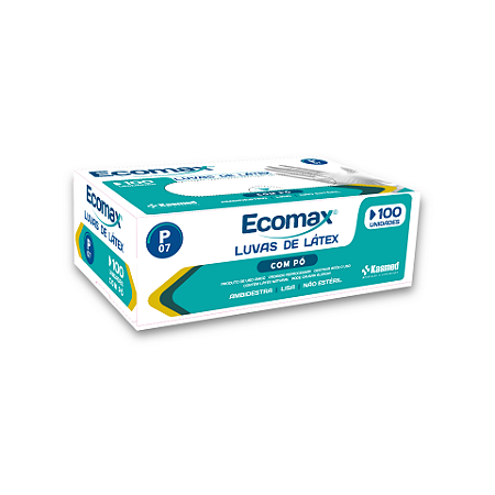 LUVAS DE LÁTEX PROTEÇÃO QUÍMICA TAMANHO P - ECOMAX - 100 UNIDADES