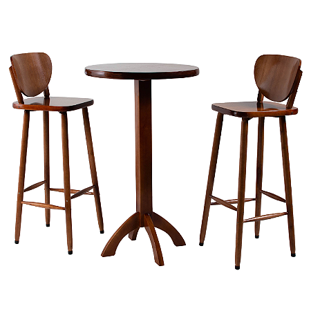 Conjunto Bistrô Redondo e 2 Banqueta Lisboa Imbuia