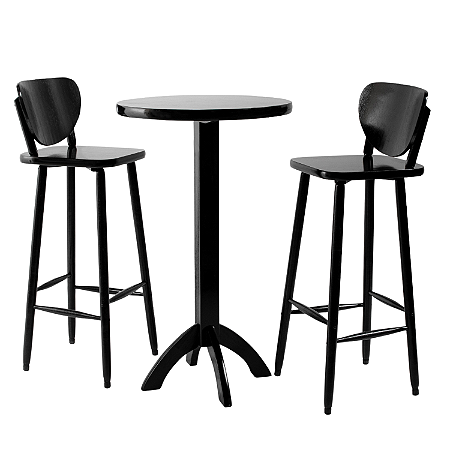Conjunto Bistrô Redondo e 2 Banqueta Lisboa Preto