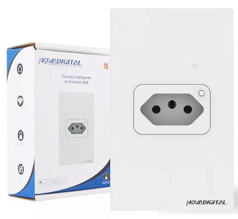 TOMADA INTELIGENTE DE EMBUTIR 20A BRANCA NOVA DIGITAL