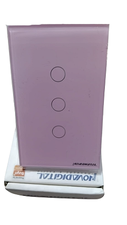 INTERRUPTOR TOUCH WIFI 3 BOTOES ROSA NOVA DIGITAL