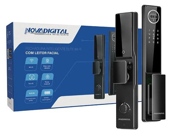 FECHADURA INTELIGENTE ELITE WI-FI COM FACE ID NOVA DIGITAL