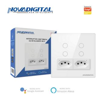 INTERRUPTOR INTELIGENTE COM TOMADA WIFI  NOVA DIGITAL