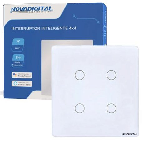 INTERRUPTOR INTELIGENTE 4X4 NOVA DIGITAL BRANCO