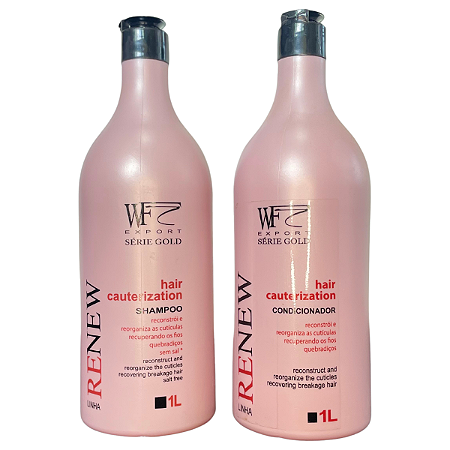 Kit Shampoo + Condicionador para Cabelos Ressecados, Porosos e com Pontas Duplas Renew WF 2L