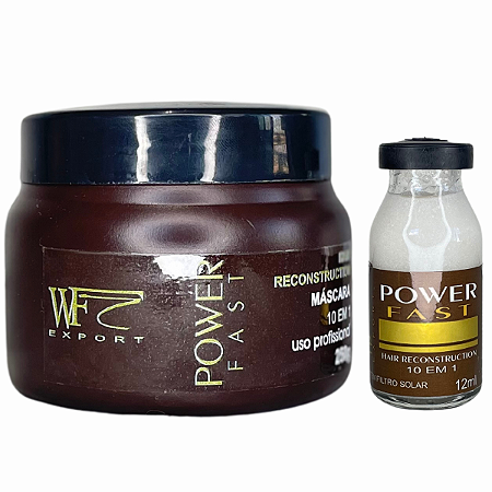 Kit Creme Máscara + Ampola SOS para Cabelos com Pré e Pós Química e Progressiva Power Fast WF 262ML