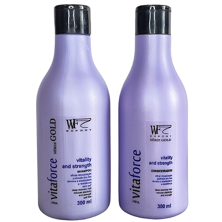 Kit Shampoo e Condicionador para Cabelos com Queda e Danos Pós Progressiva Vitaforce WF 600ML