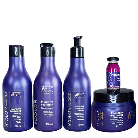Kit Completo de Tratamento para Cabelos Coloridos com proteção prolongada da cor WF COLOR 1.162ml