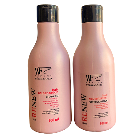 Kit Shampoo e Condicionador para Cabelos Danificados, Ressecados e com Pontas Duplas WF Renew 600ml