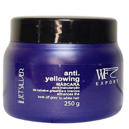 Máscara Matizadora Antiamarelamento para Cabelos Grisalhos, Loiros e Brancos  WF Jet Silver 250g