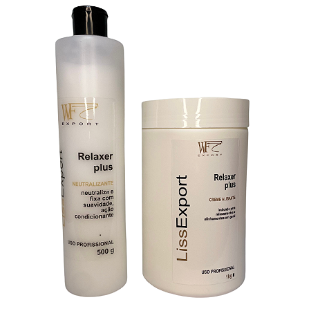 Alisante Suave WF Liss Export 1KG com Neutralizante 500ML para Relaxamento Capilar