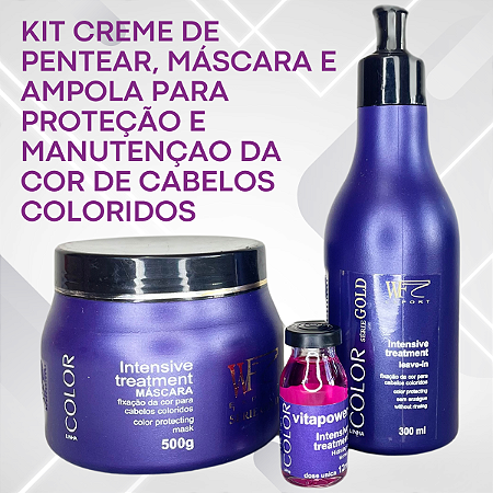Kit Máscara, Creme de Pentear e Ampola para Cabelos Coloridos com Proteção Prolongada da Cor 812ml