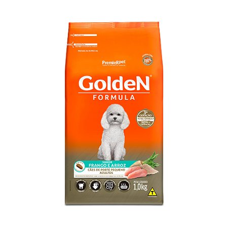 Ração Golden Fórmula Mini Bits para Cães Adultos de Porte Pequeno Sabor Frango e Arroz - 15KL