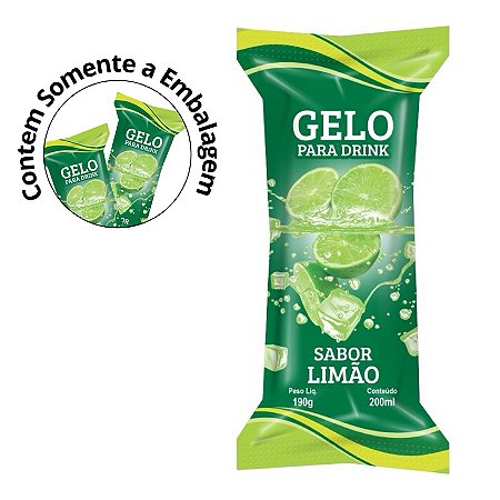 175 Sacos Gelo Saborizado Perolado Higienico Externo Modelo Limao