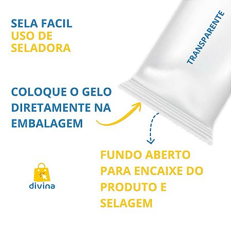 Embalagem Gelo Saborizado 9,5x21cm 1 Pcte Perolado Higienico Externo Modelo Transparente