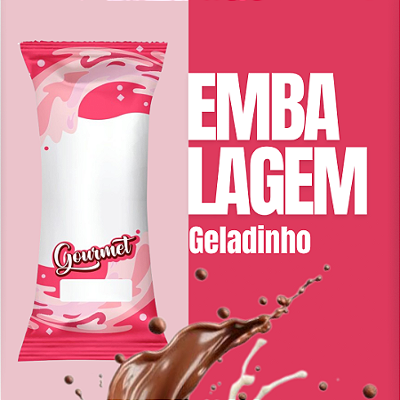 Embalagem Higiênica Geladinho 7x19cm Sacolé Dindin Chup-chup Rosa Escolha a Qtde