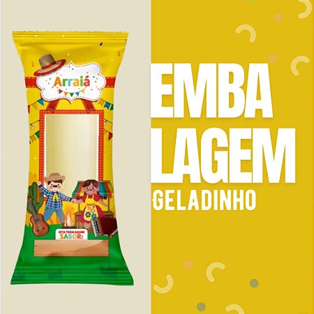 Embalagem Higienica Junina Geladinho Sacole Dindin 7x19 Arraia Escolha a Quantidade