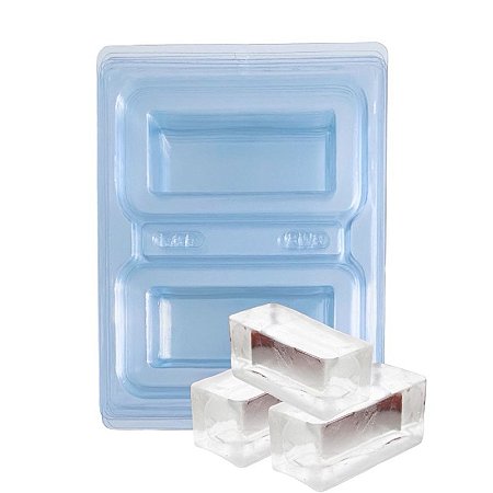 20 Forma Simples para Gelo Saborizado, PET Reutilizável - 2 Cavidades 200 ml Transparente