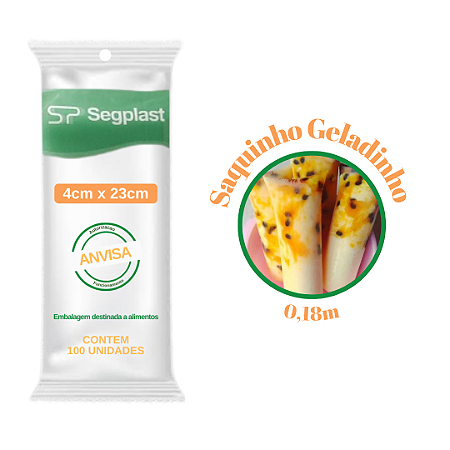 Sacos Geladinho Sacolé 5X23 Kit 1000 Saquinhos Cremoso Frutas Farofa Kafta Talher Transparente