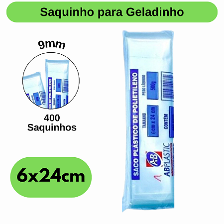 Saco Saquinho Transparente Geladinho 9mm Sacole Geladao Pode Seladora Escolha o Tamanho e Qtde