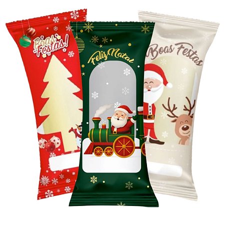 Embalagem Higiênica Natal 7x19cm Geladinho Picole Sacolé Dindin Chup-chup