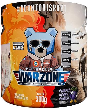 Warzone Pre Workout | Under Labz (300g) – Pré-Treino de Alta Performance (Sabor, Purple Heart Punch)