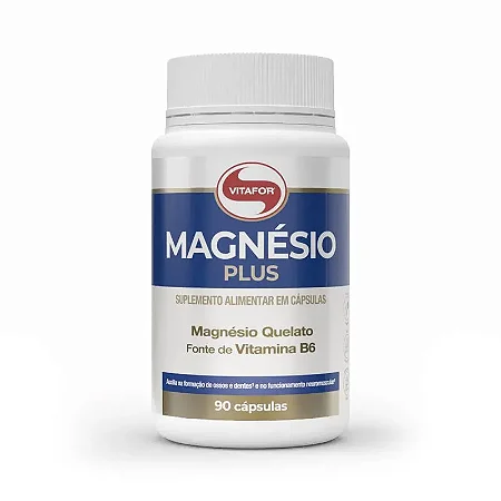 MAGNÉSIO PLUS: Suplemento com Vitamina B6 90 Cápsulas