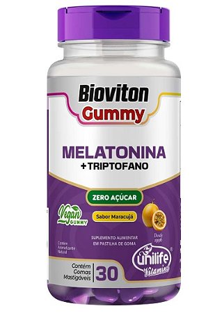 Bioviton Gummy Melatonina + Triptofano Maracujá 30 Gomas